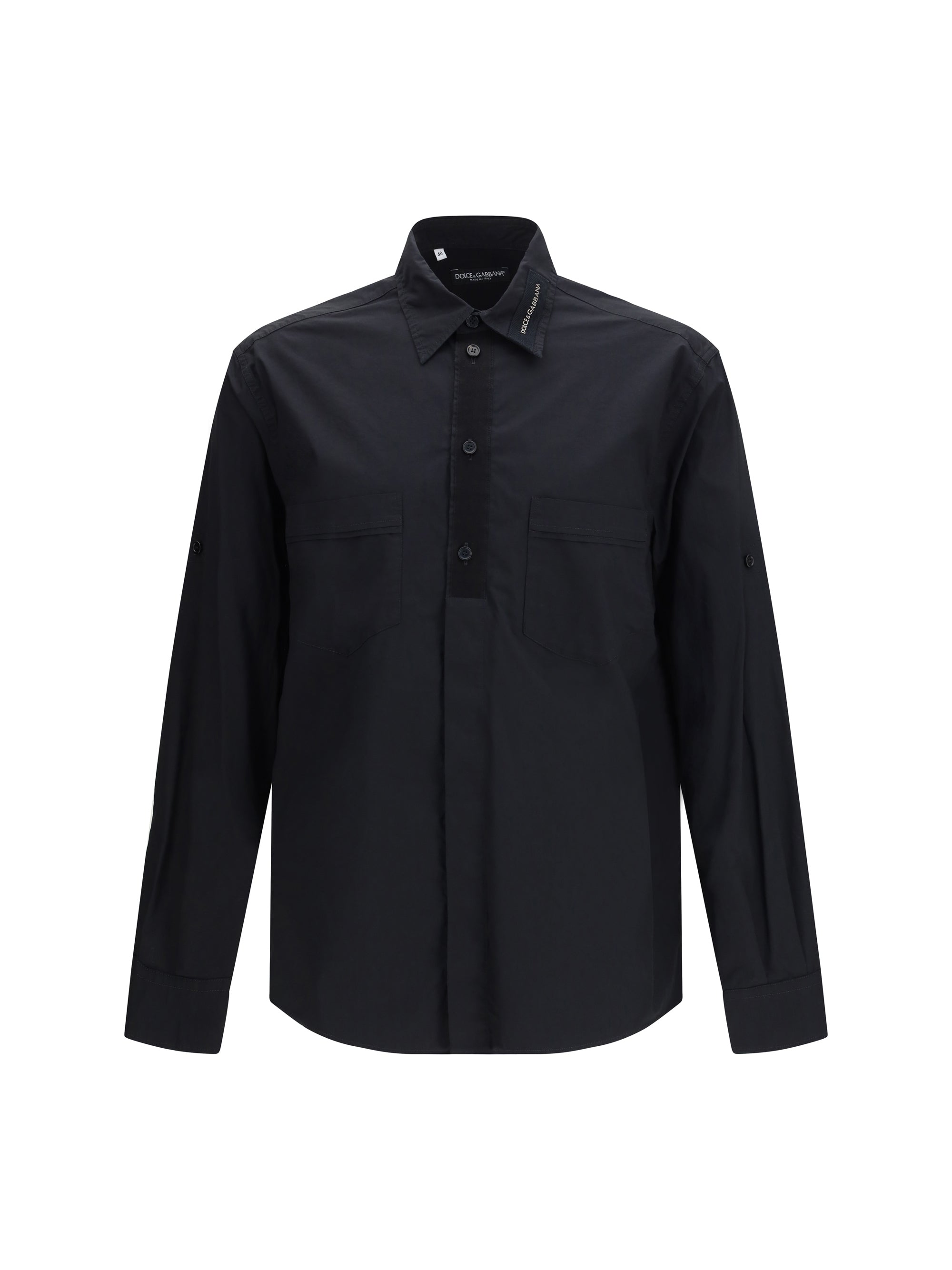 Cotton Pocket Shirt — Black
