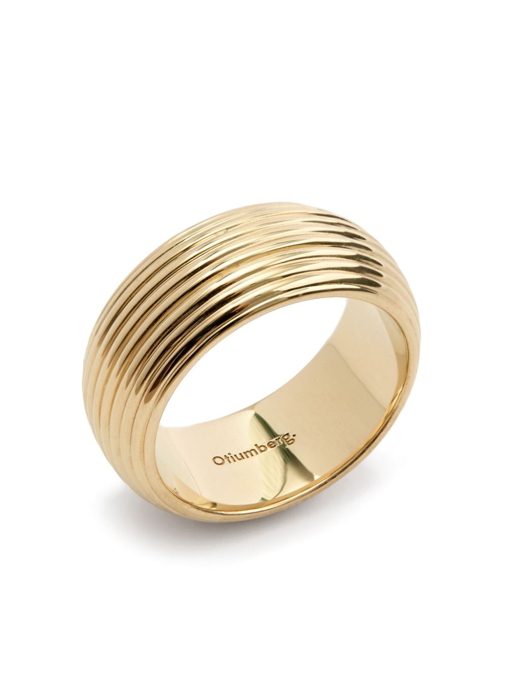 Wide ridged ring - Gold