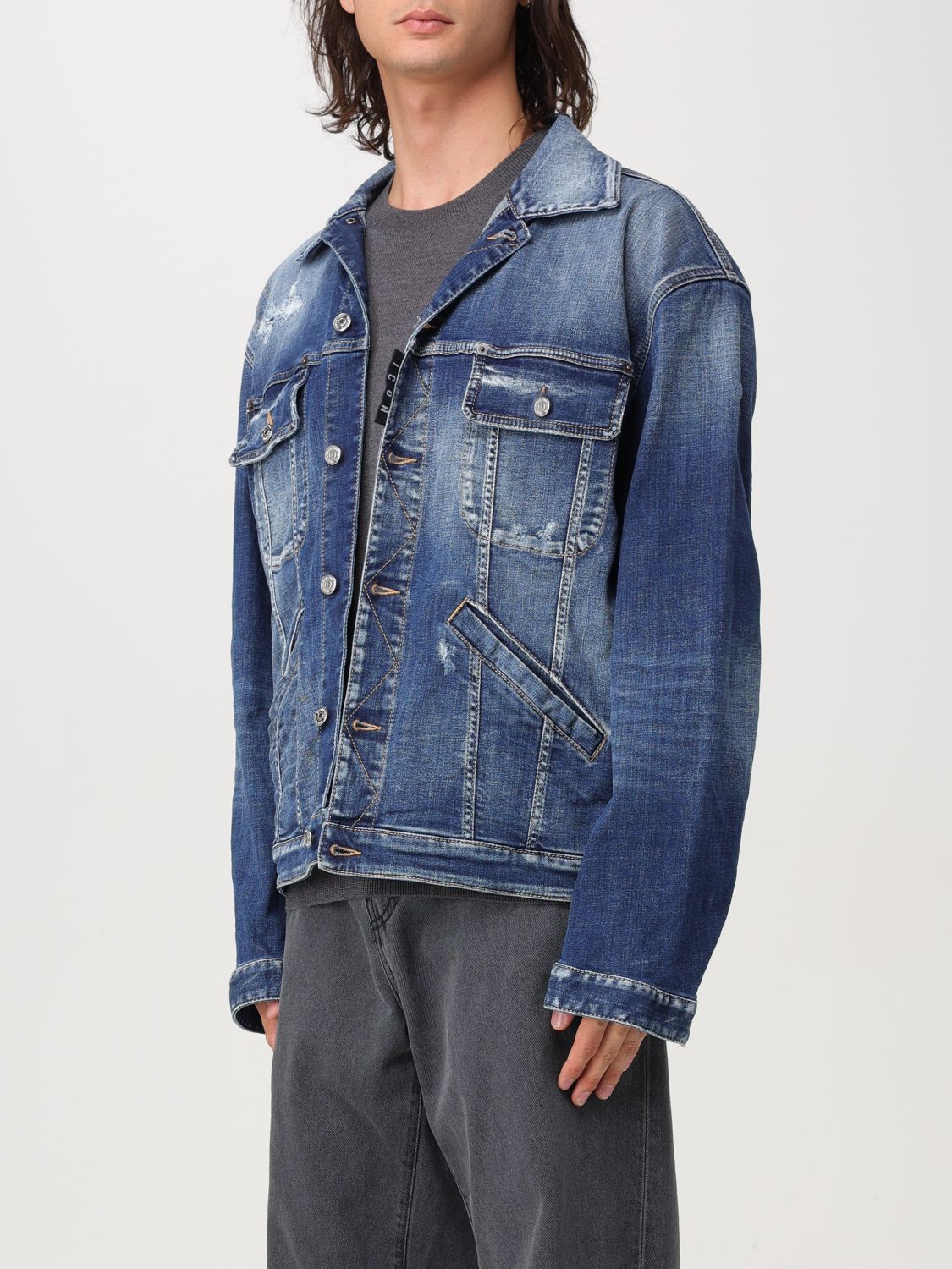 Distressed denim jacket - Blue