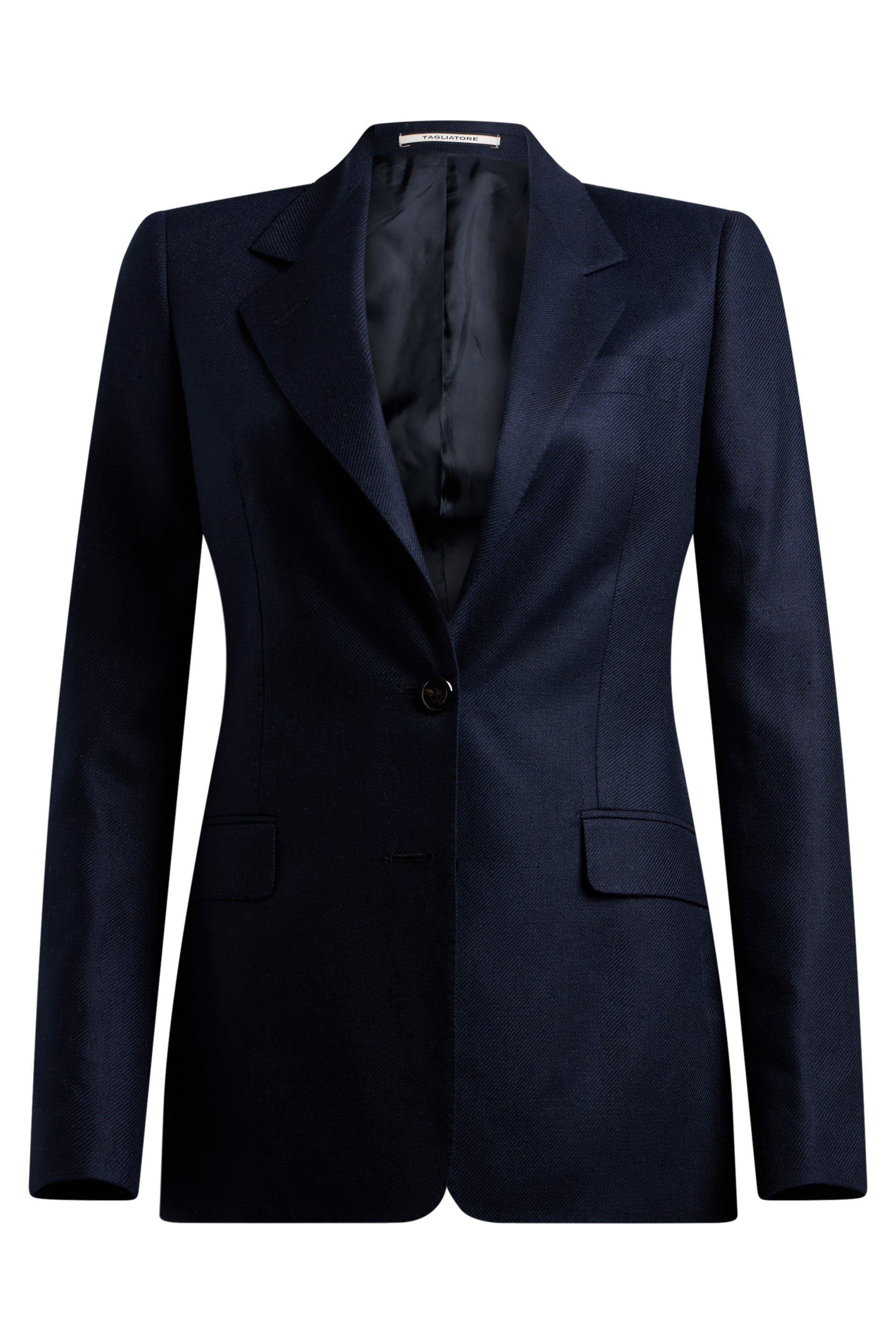 Women's Single-Breasted Silk Blazer with Lapel Collar