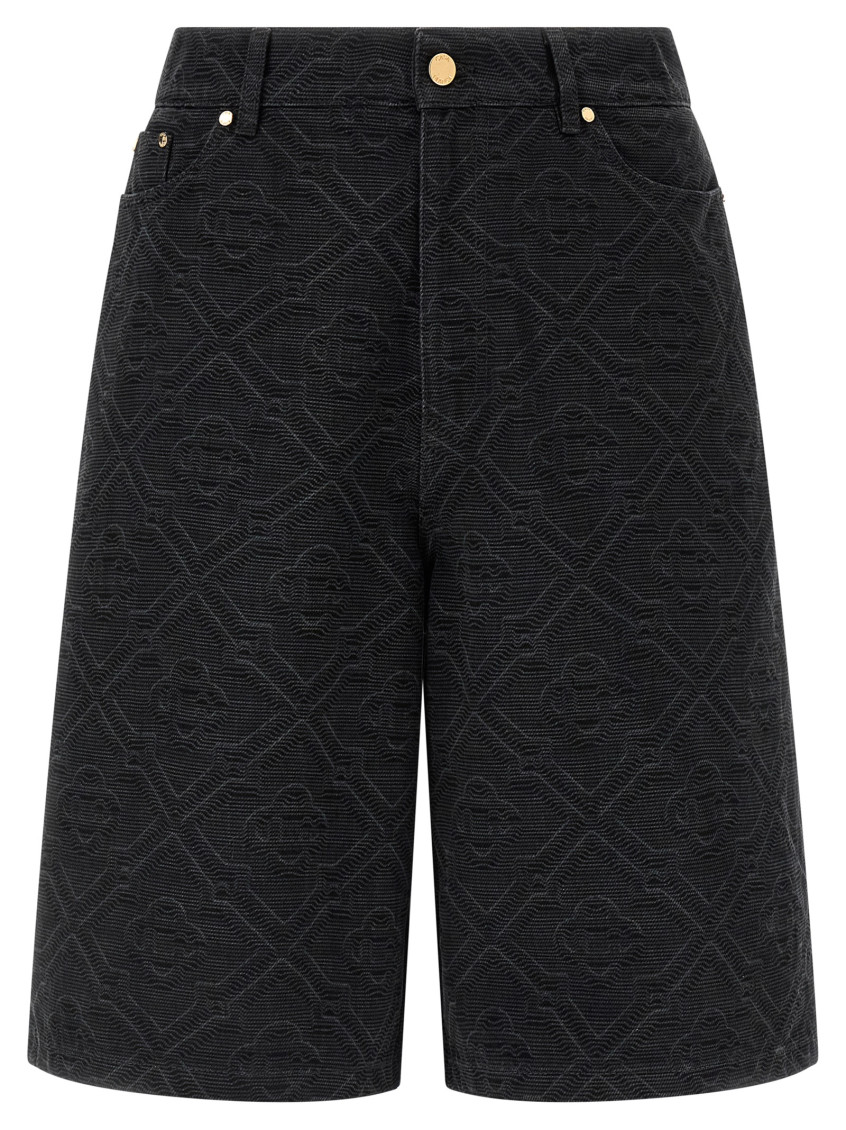 Laser Monogram Denim Bermuda And Short Black