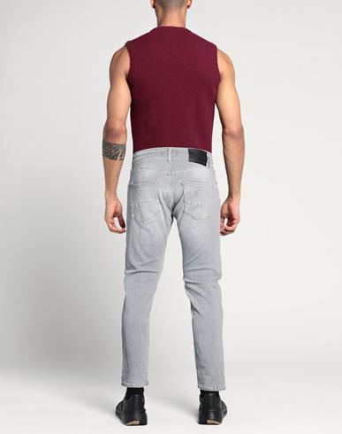 Man Jeans Grey Size 29 Cotton, Elastane