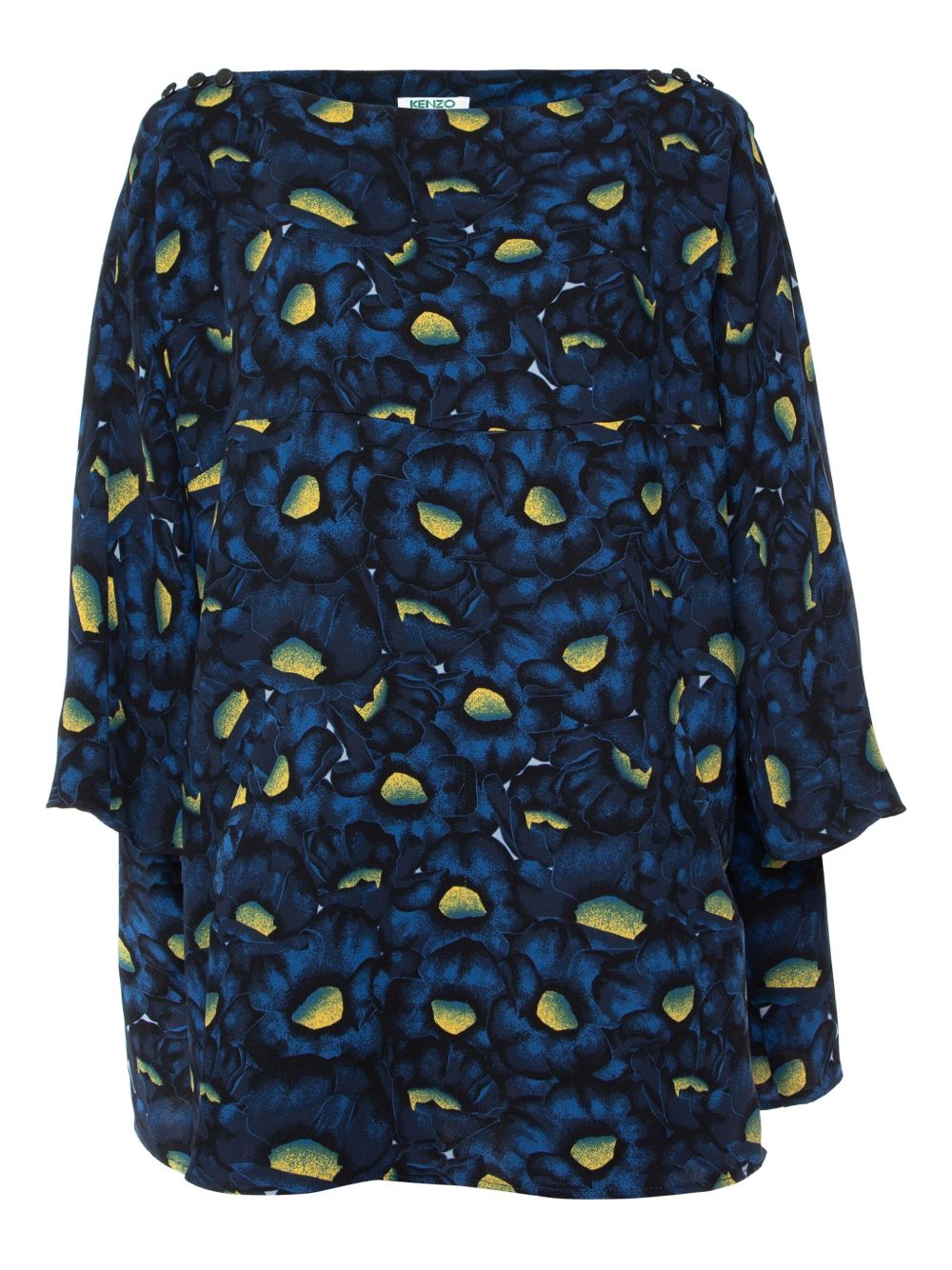 Abstract-pattern print blouse - Blue