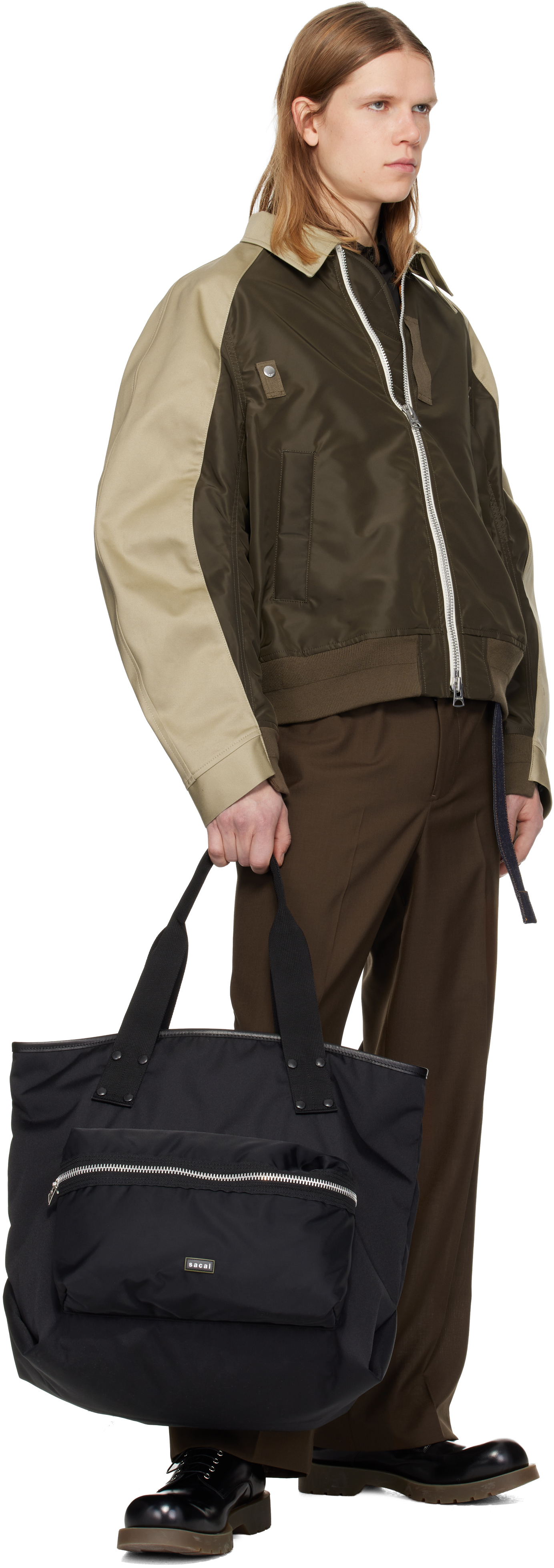 Brown Suiting & Denim Trousers