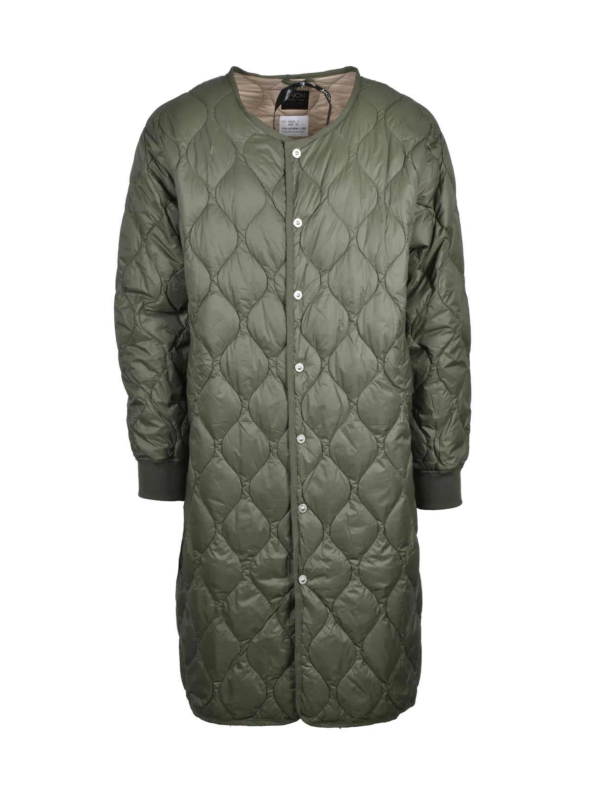 Long Quilted Nylon Down Jacket With Thermal Insulation