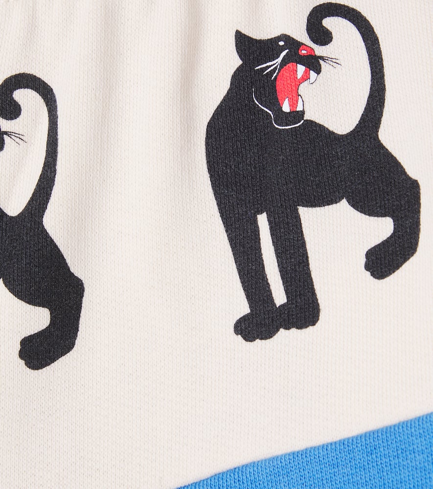 Panther printed cotton sweatpants