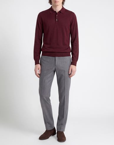 Man Sweater Burgundy Size 42 Merino Wool