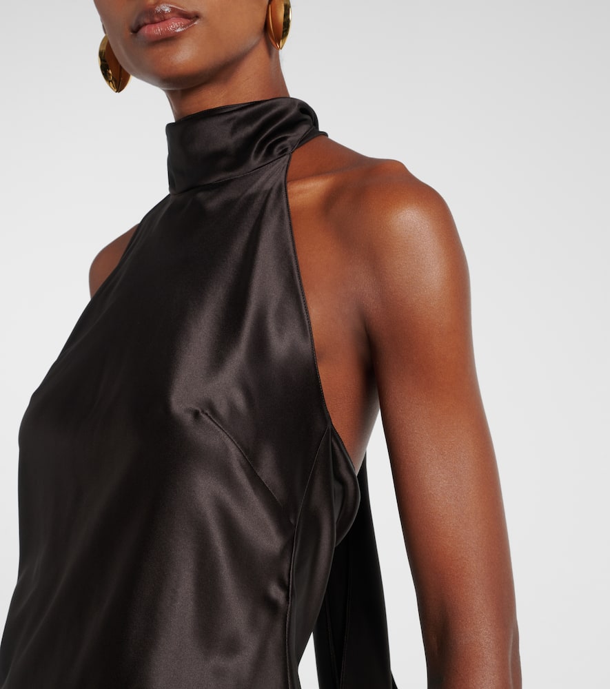 Chilton halterneck silk-blend top