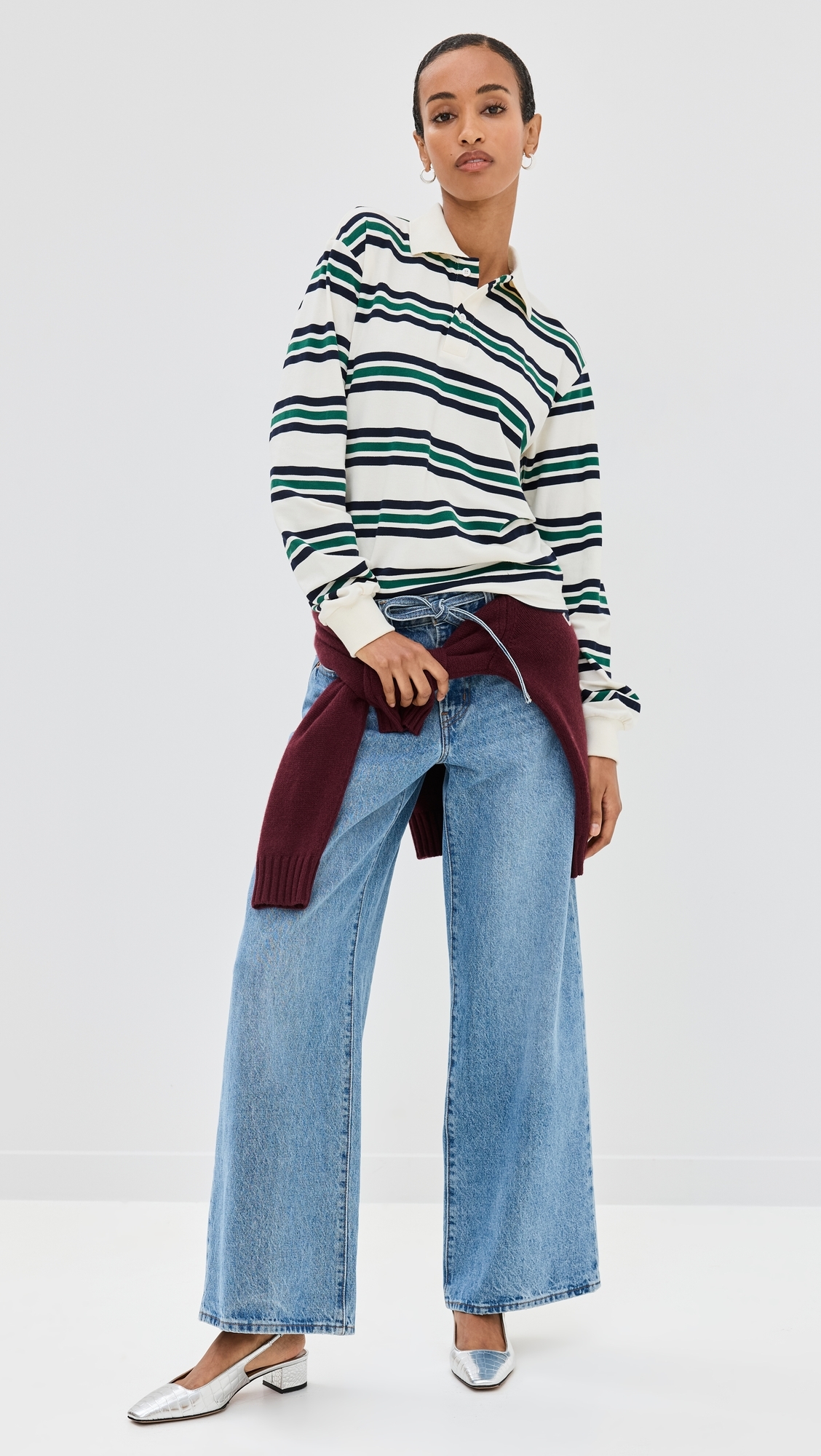 Leisure Long Sleeve Polo Ivory Moss