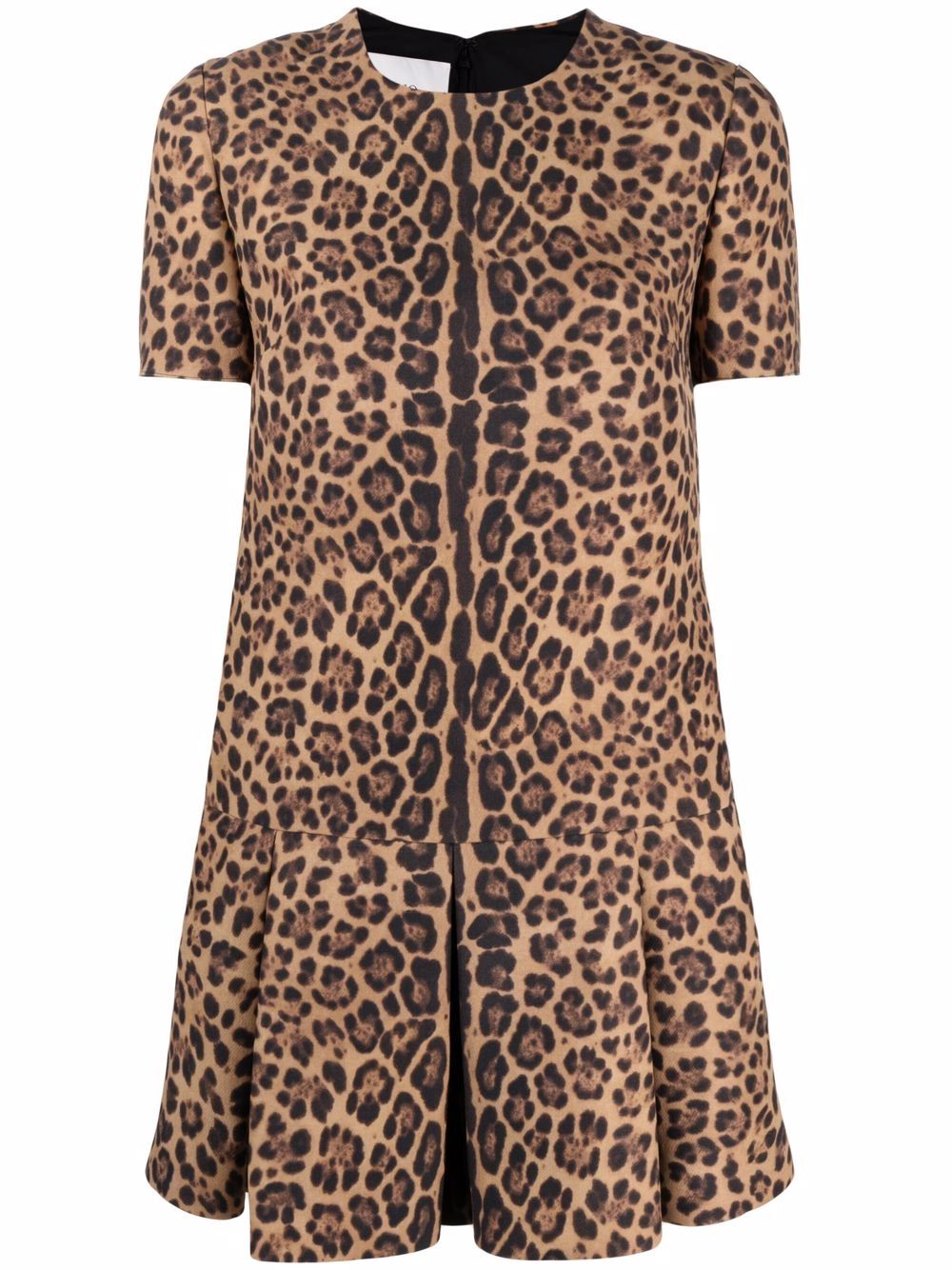Valentino Garavani leopard print minidress - Brown