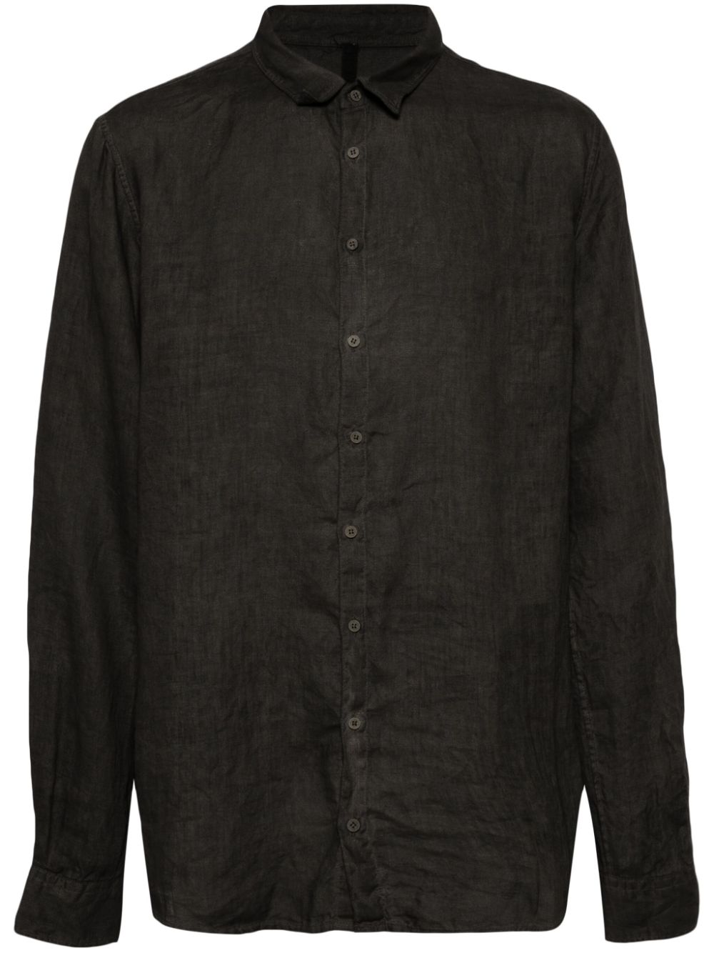 Classic-collar linen shirt - Grey