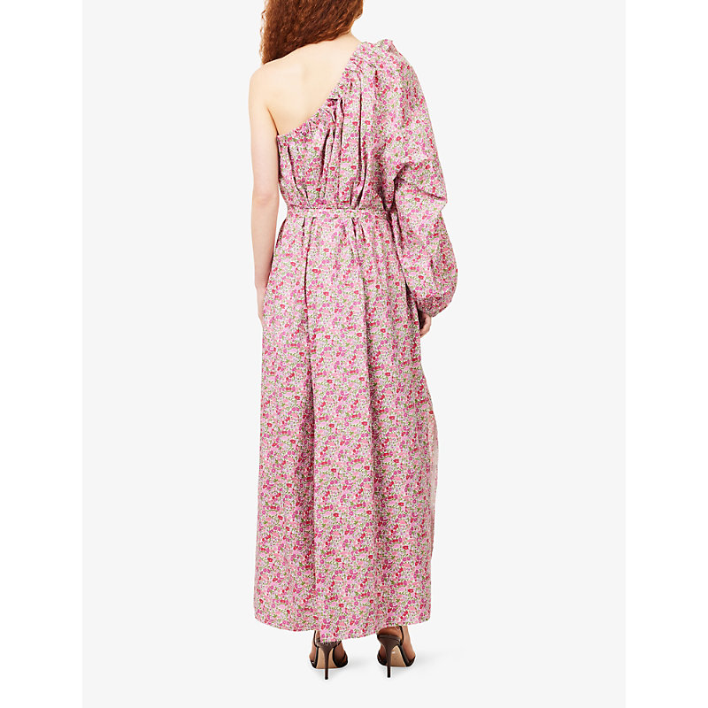 Womens Antiparos Bow-Belt Cotton Maxi Dress