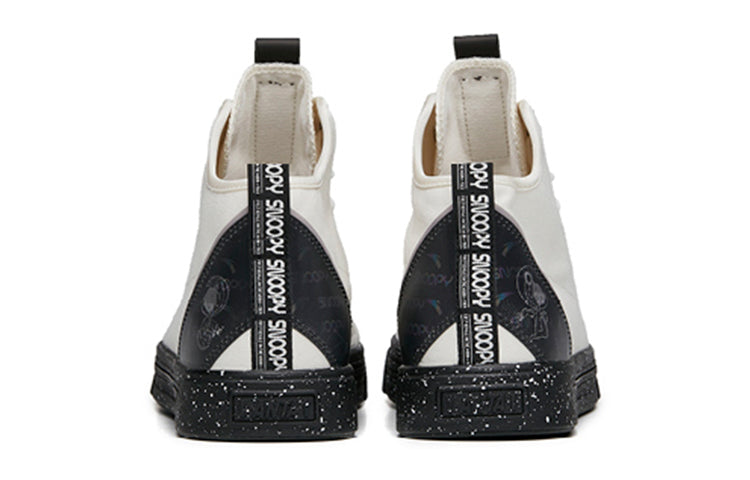 X SNOOPY Skateboarding Series Sneakers High  'White Black'