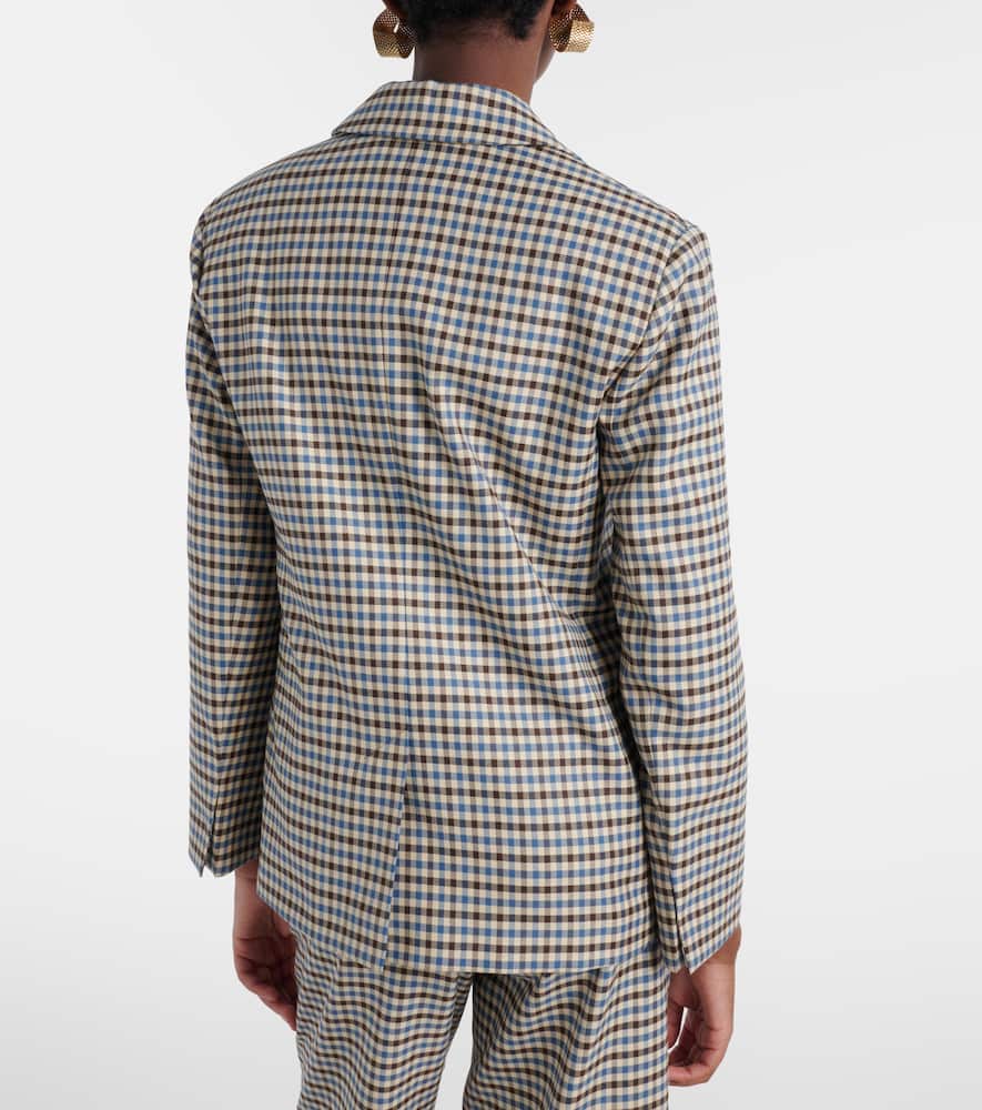 Nadia checked wool and cotton blazer
