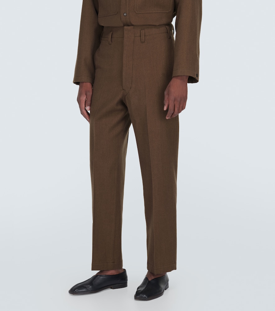 Maxi cotton and wool chinos