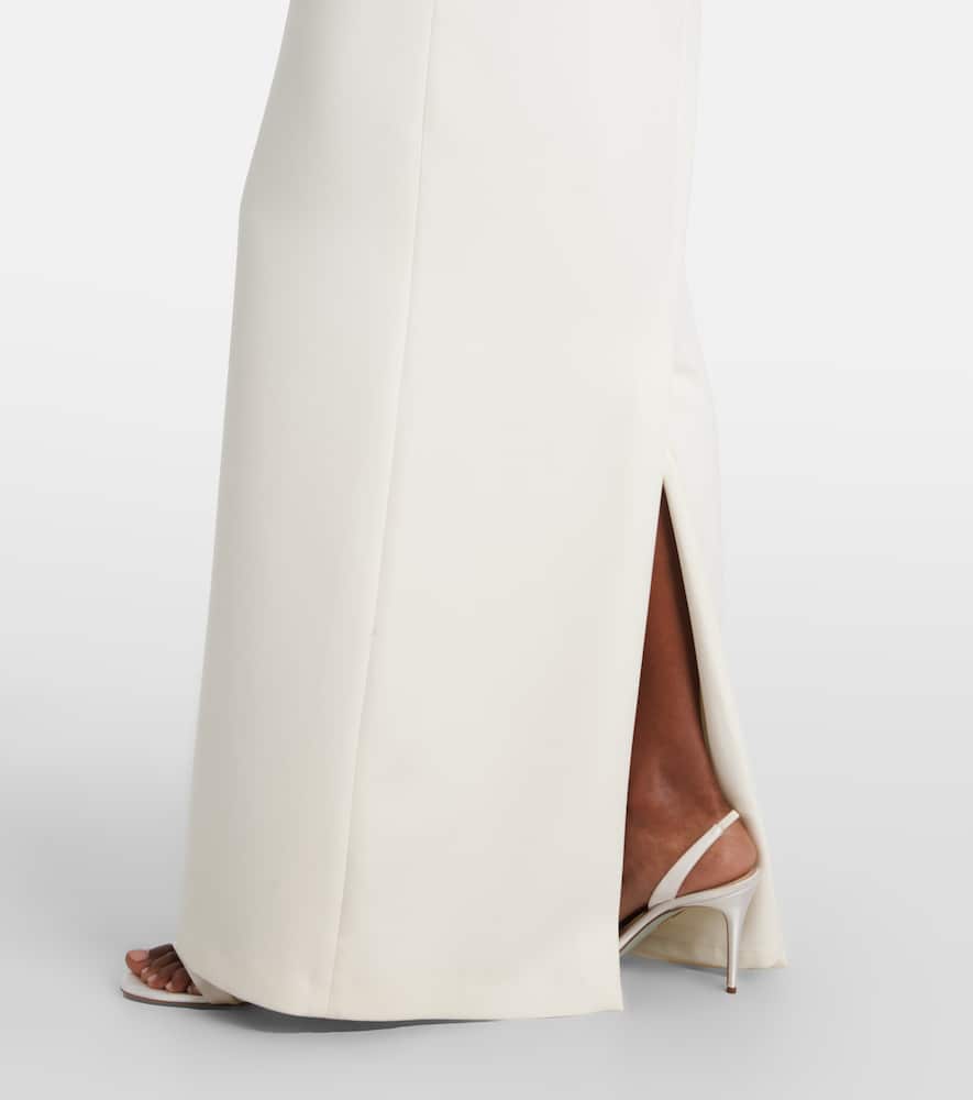 Bridal Jalie bow-detail crêpe gown