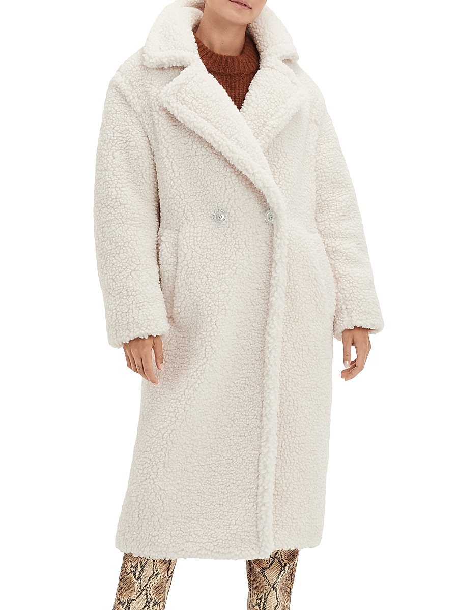 Women's Gertrude Long Teddy Coat - Winter White