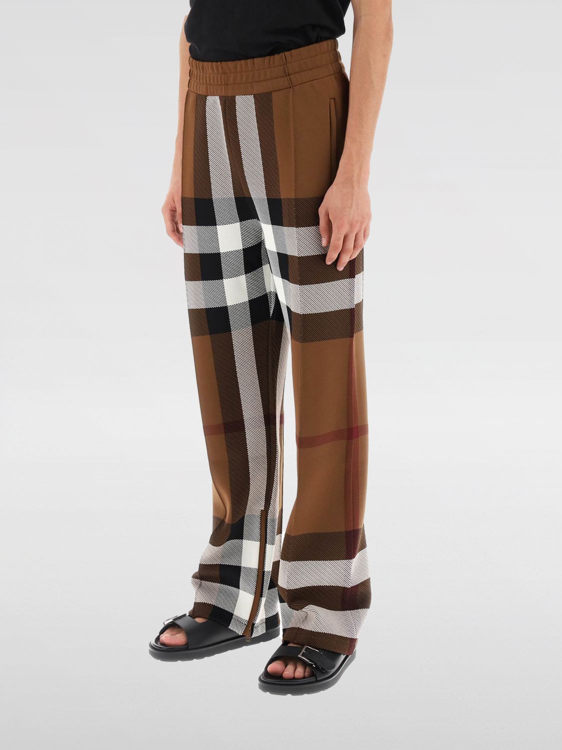 Check-print track pants - Brown