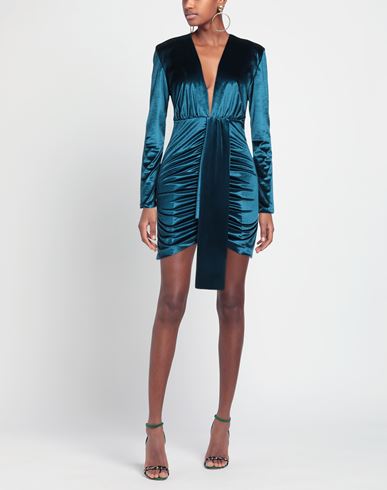 Woman Mini dress Deep teal Size 8 PES, Elastane