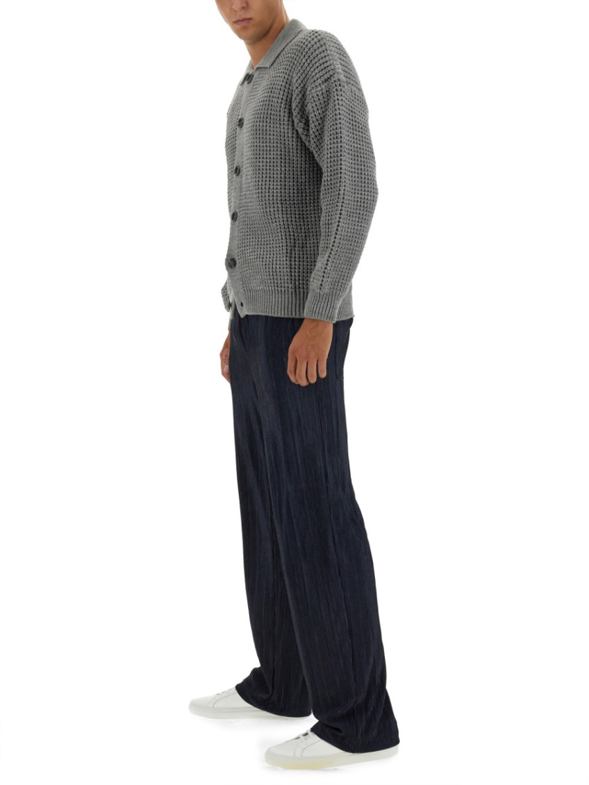 Grey Shirt Collar Cardigans