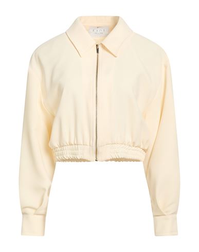 Woman Jacket Cream Size 10 Polyester, Elastane