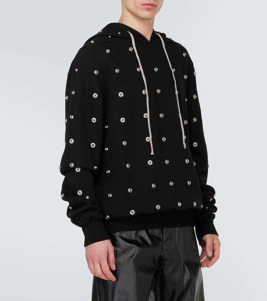 Granbury studded cotton jersey hoodie