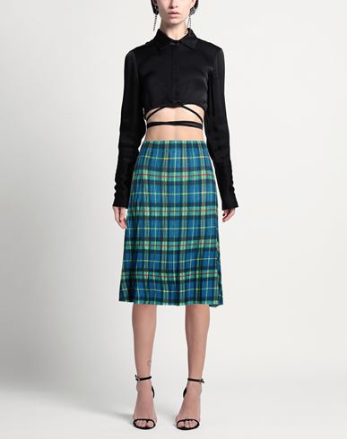 Woman Midi skirt Green Size L Merino Wool