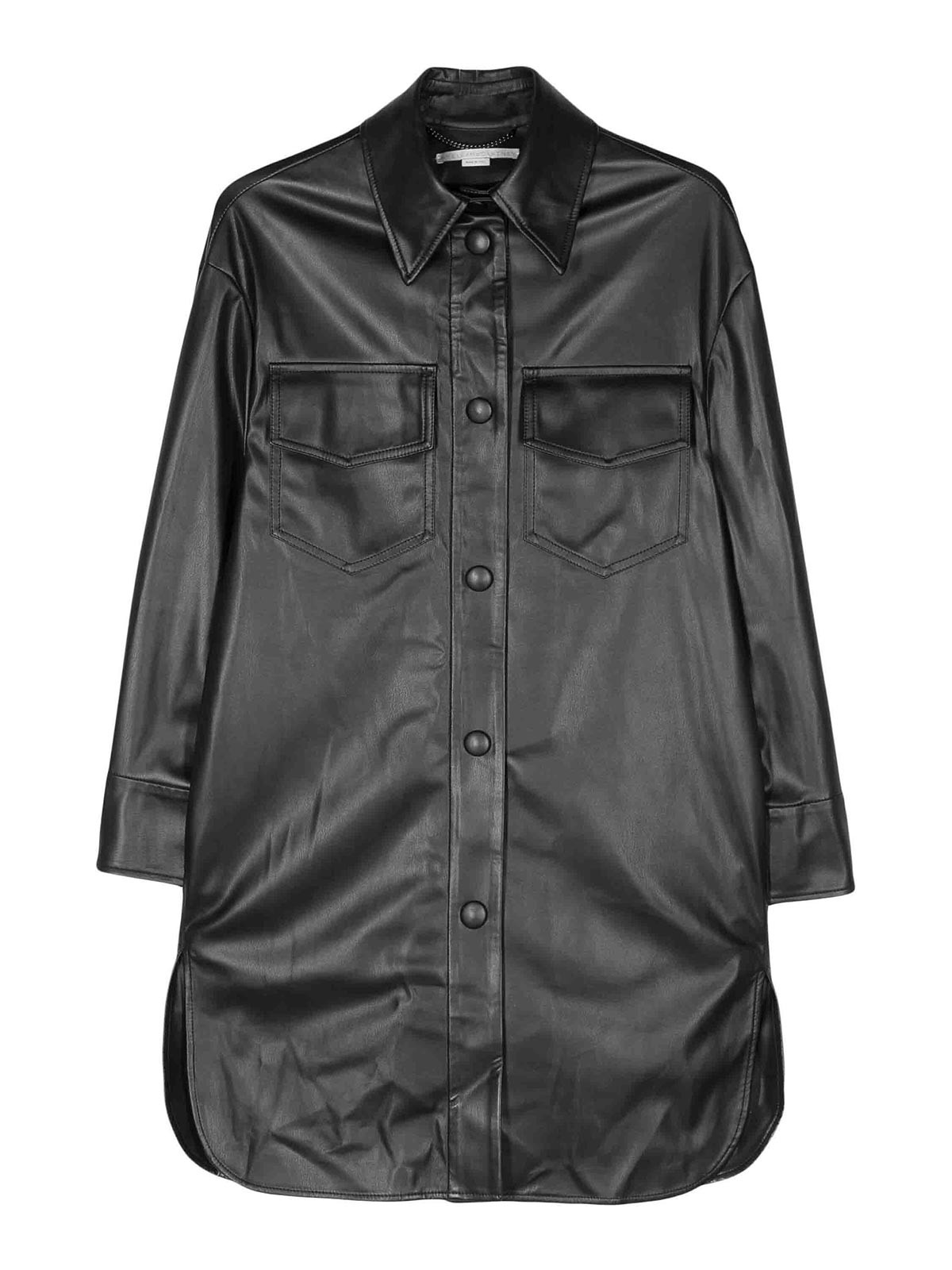 Black Leather Overshirt