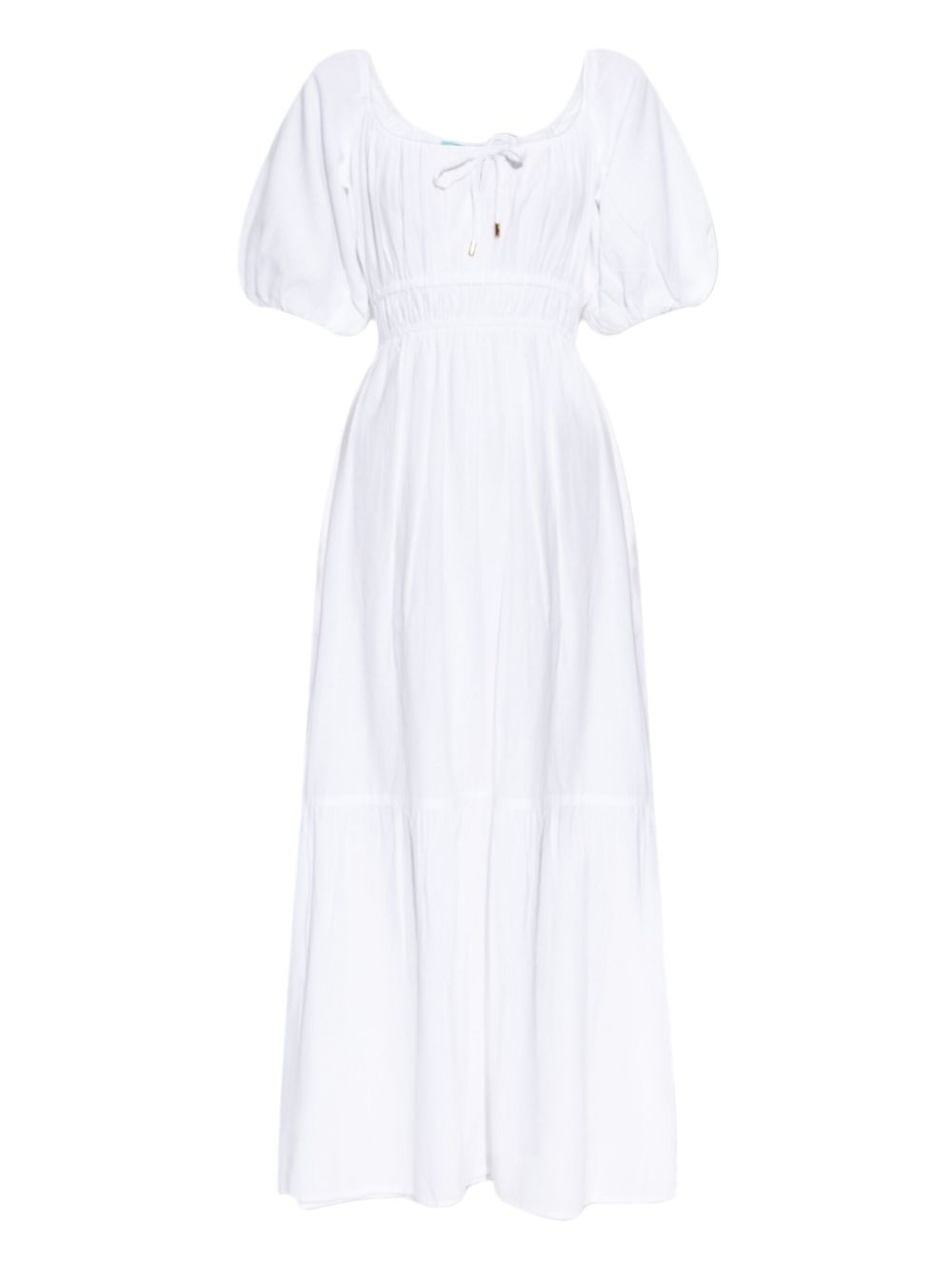 Eden puff-sleeve maxi dress - White