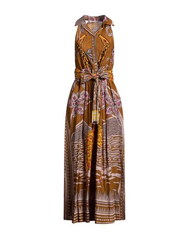 Woman Maxi dress Dark brown Size XS Cotton