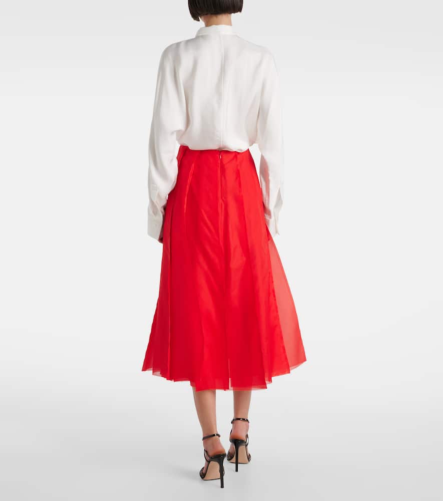 Silk organza midi skirt