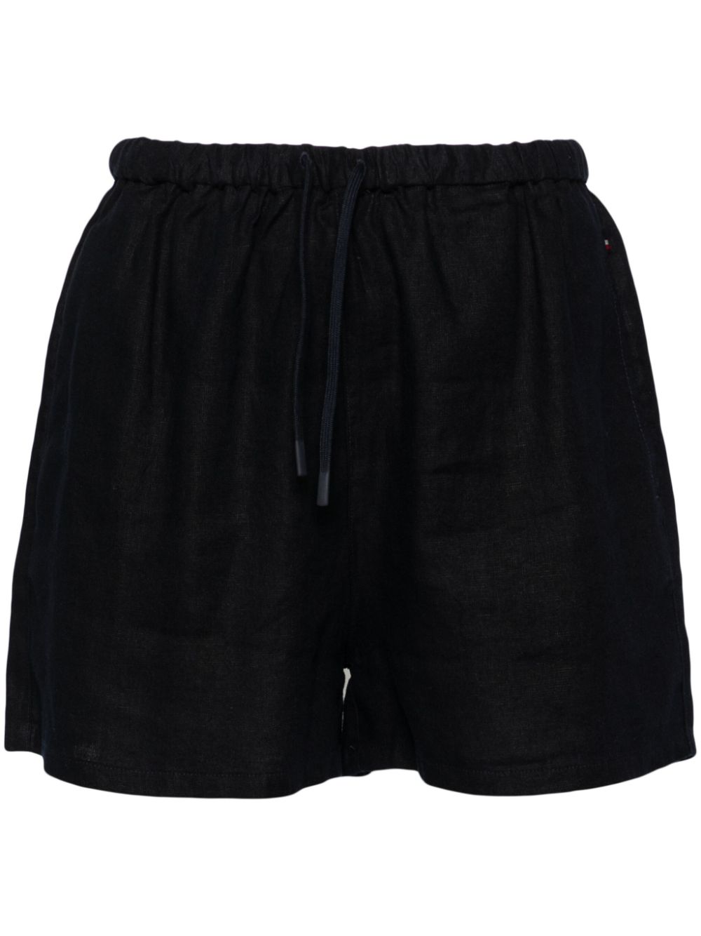 High-waist straight-leg shorts - Blue