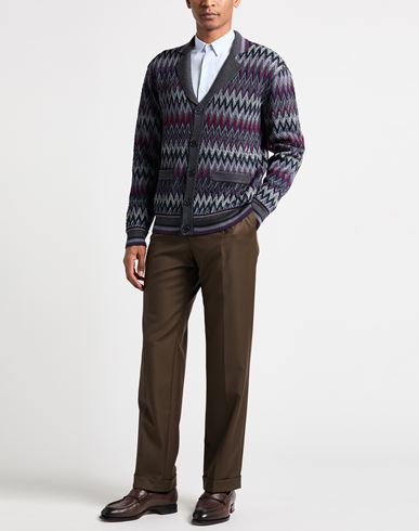 Man Cardigan Purple Size 36 Wool