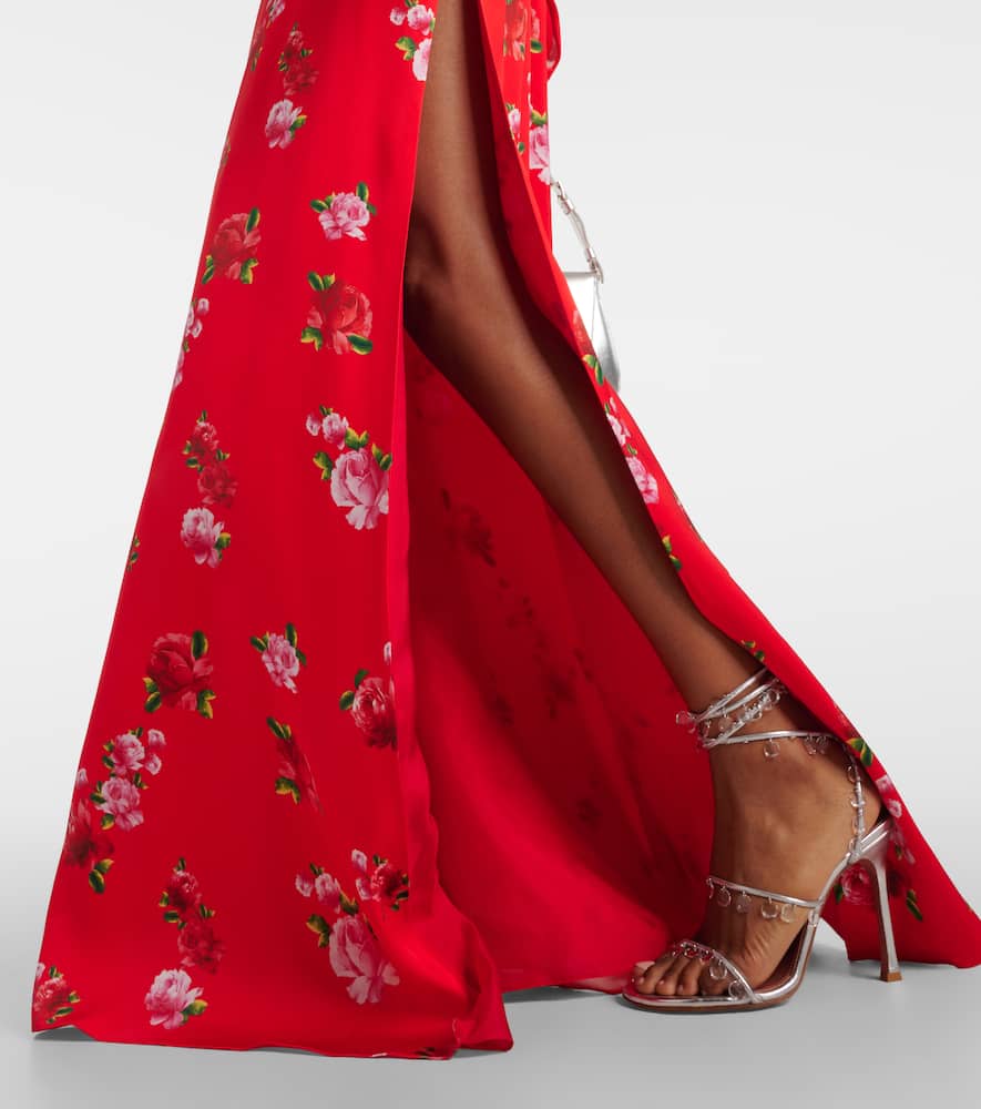 Floral silk gown