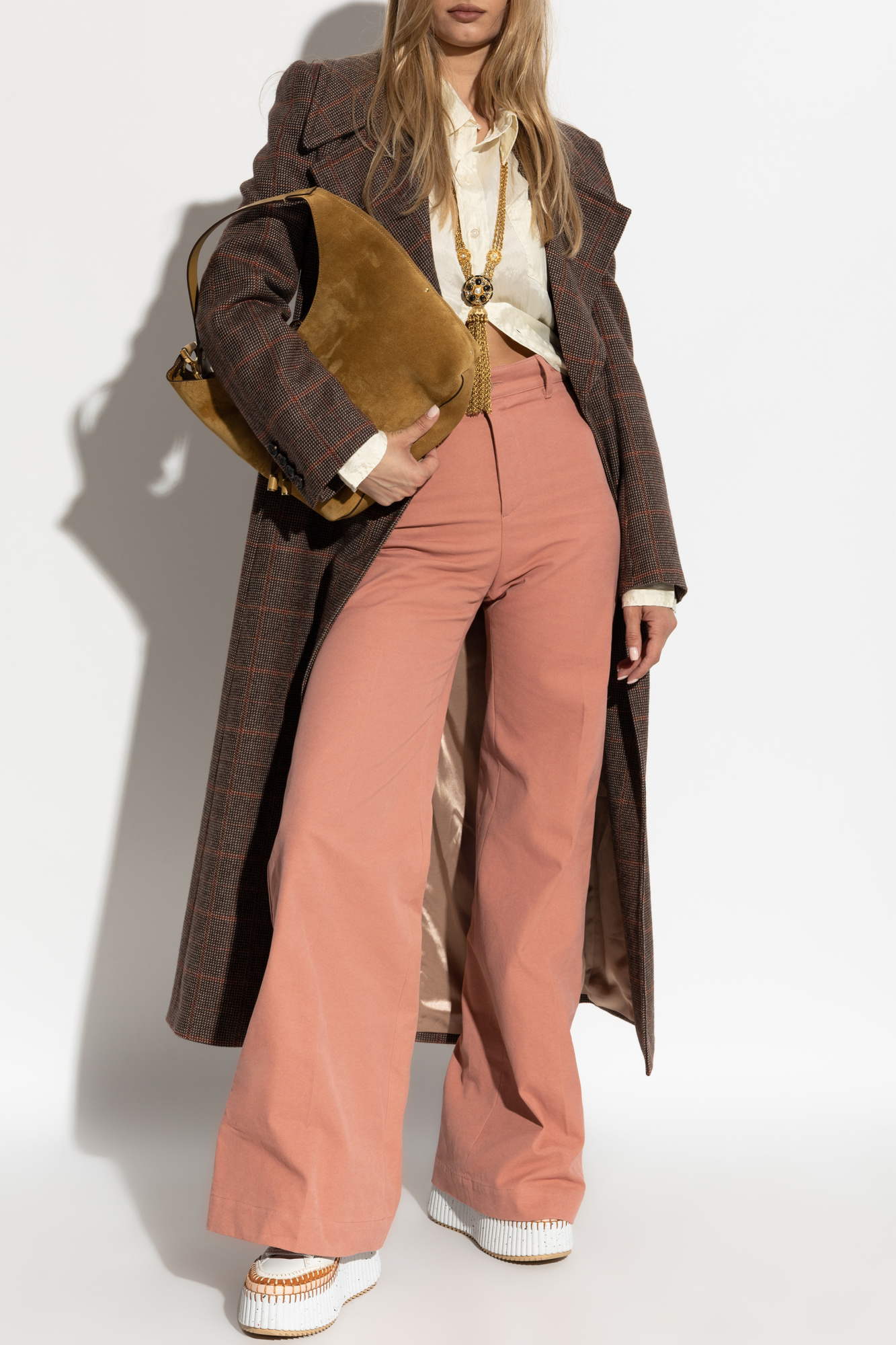 Trousers With Flared Legs, Women's, Pink