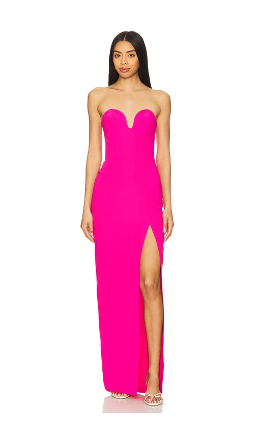 Amanda Uprichard MIDI-KLEID DRESS in Pink. Größe XS. Also in L, M