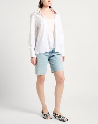Jw Anderson Woman Top White Size 6 Cotton, Polyester, Nylon