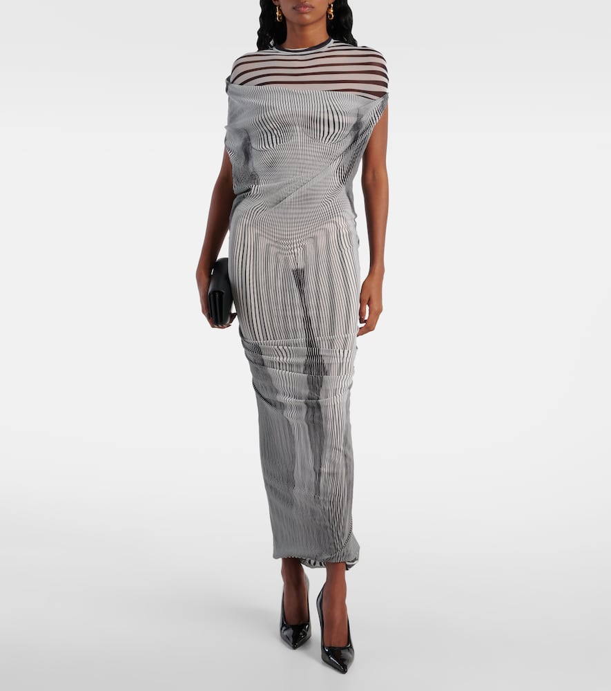 The Body Morphing draped tulle maxi dress