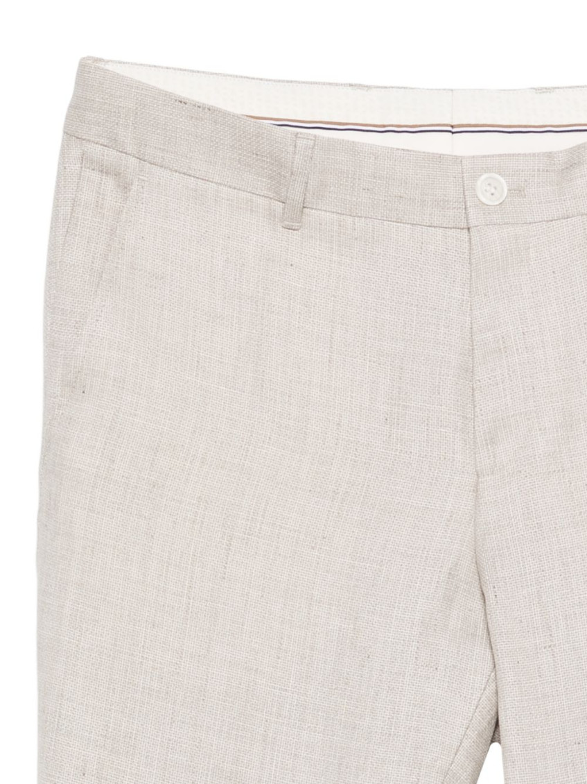Grey Regular Flat Front Pant