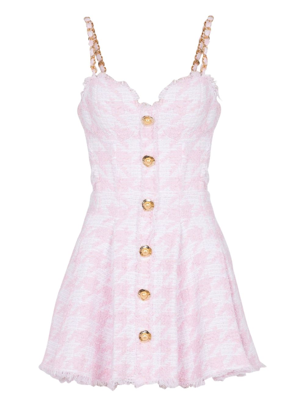 Tweed A-line mini dress - Pink