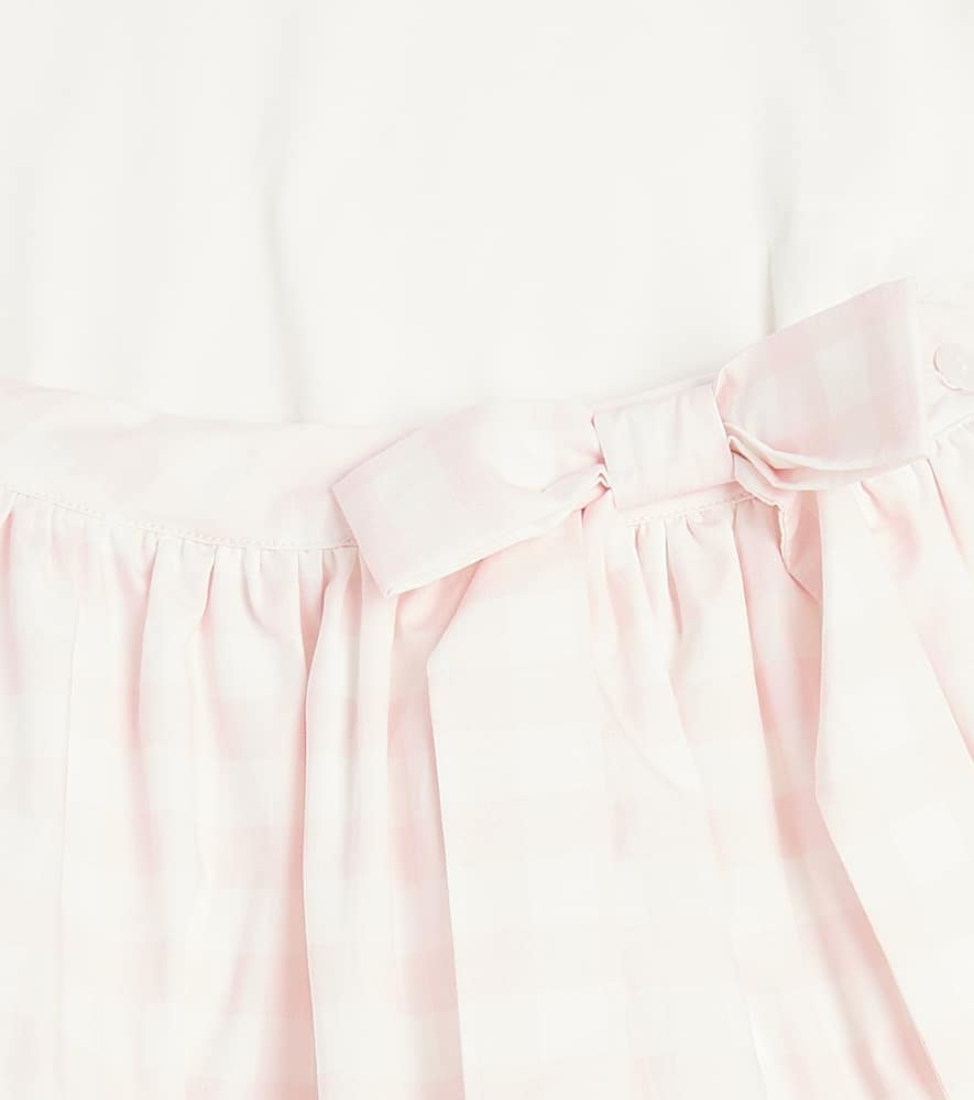 Gingham cotton top and skirt set