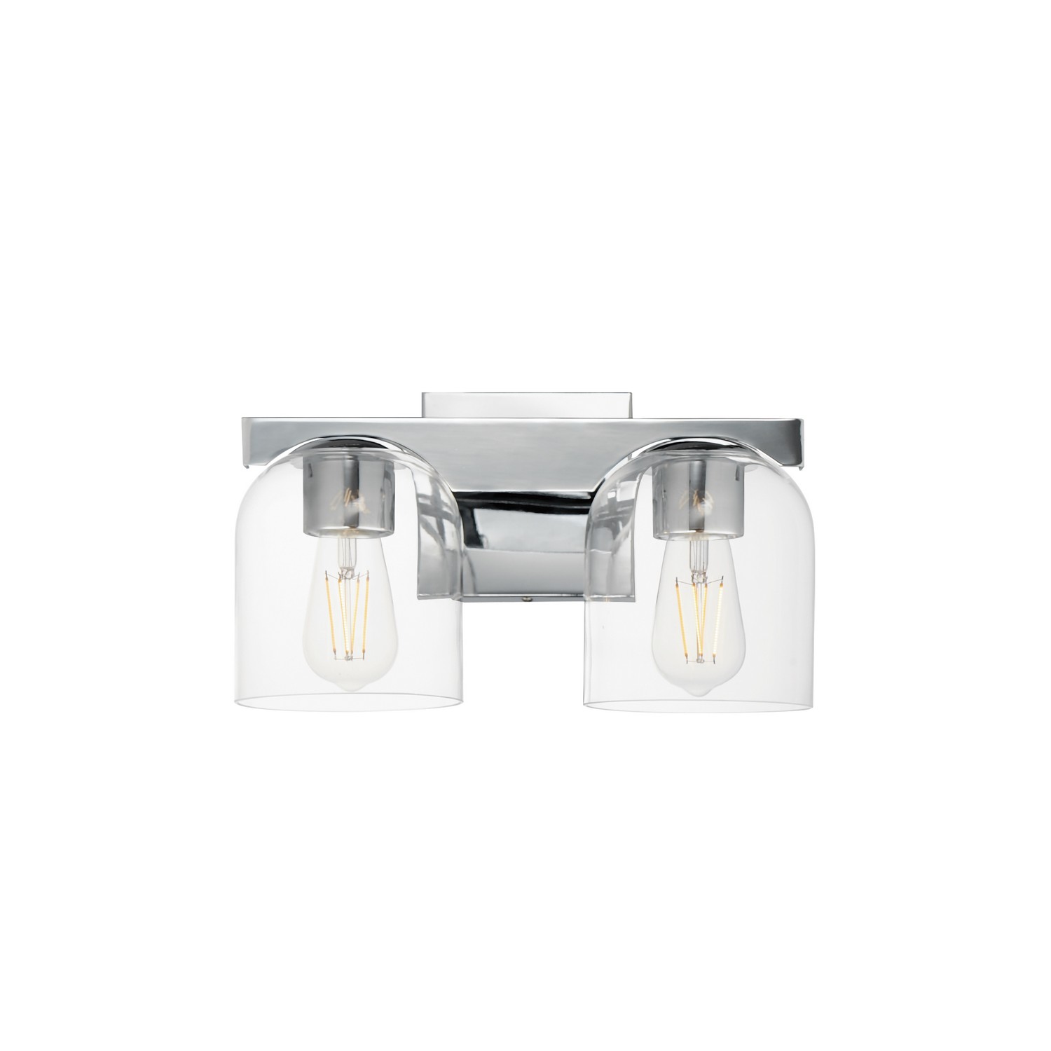 Polished Chrome Two Light Bath Vanity from the Scoop Collection