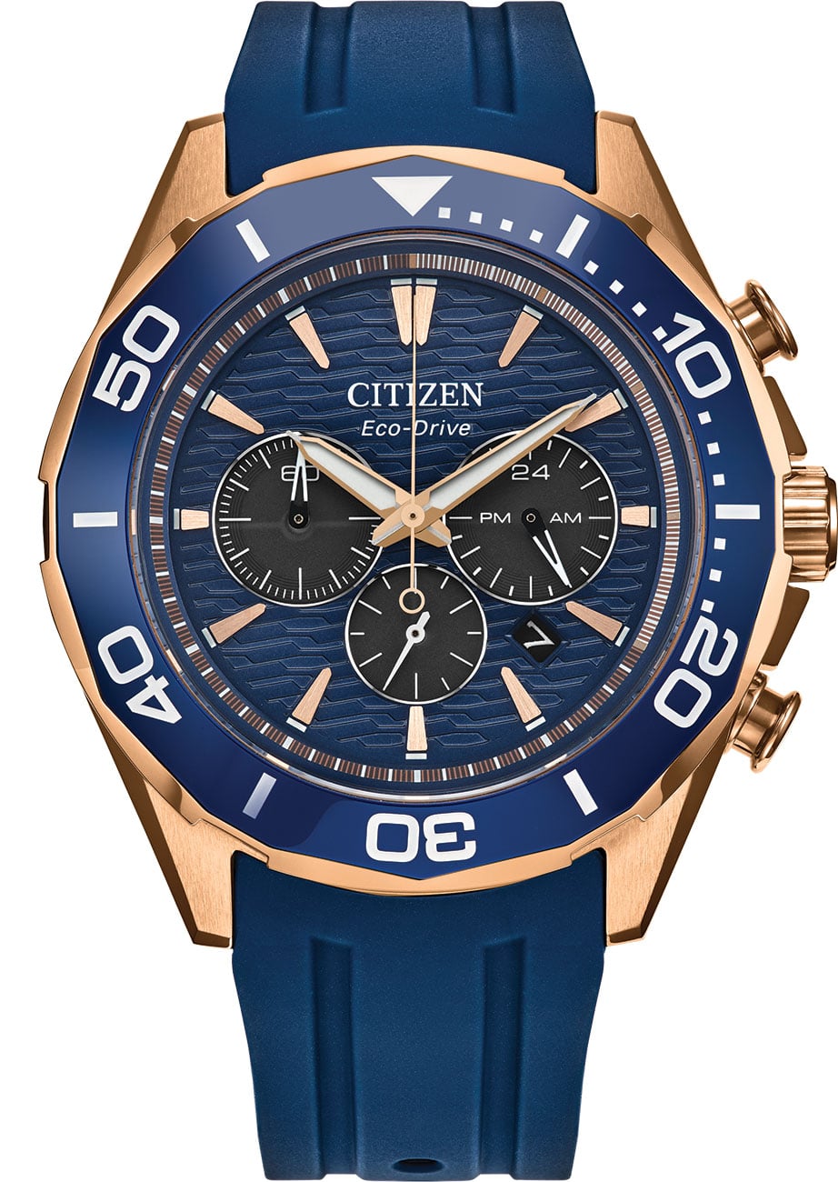 Eco-Drive Endeavor Chrono Watch 44mm with Blue Dial