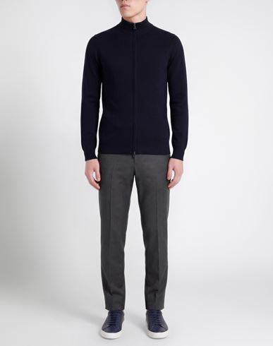 Man Cardigan Navy Size L Rayon, Modal, Elastane, Cotton
