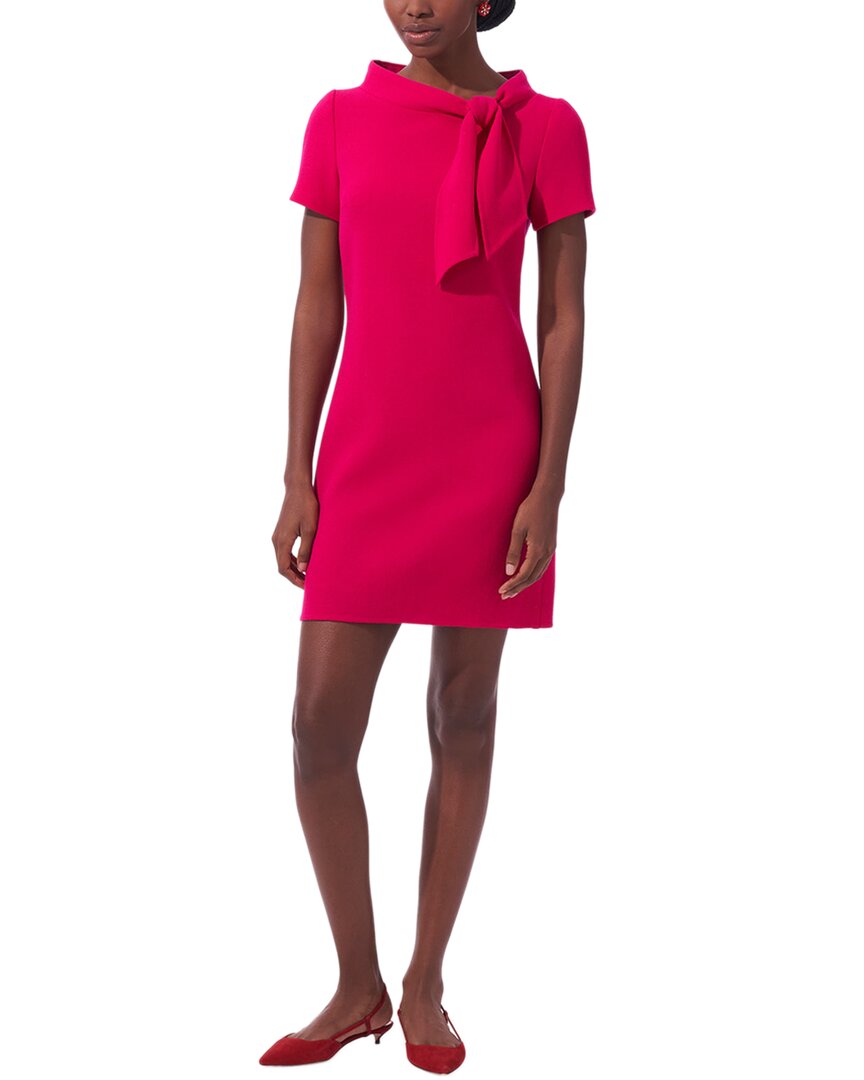 Carolina Herrera Tie Boat Neck Wool Mini Dress