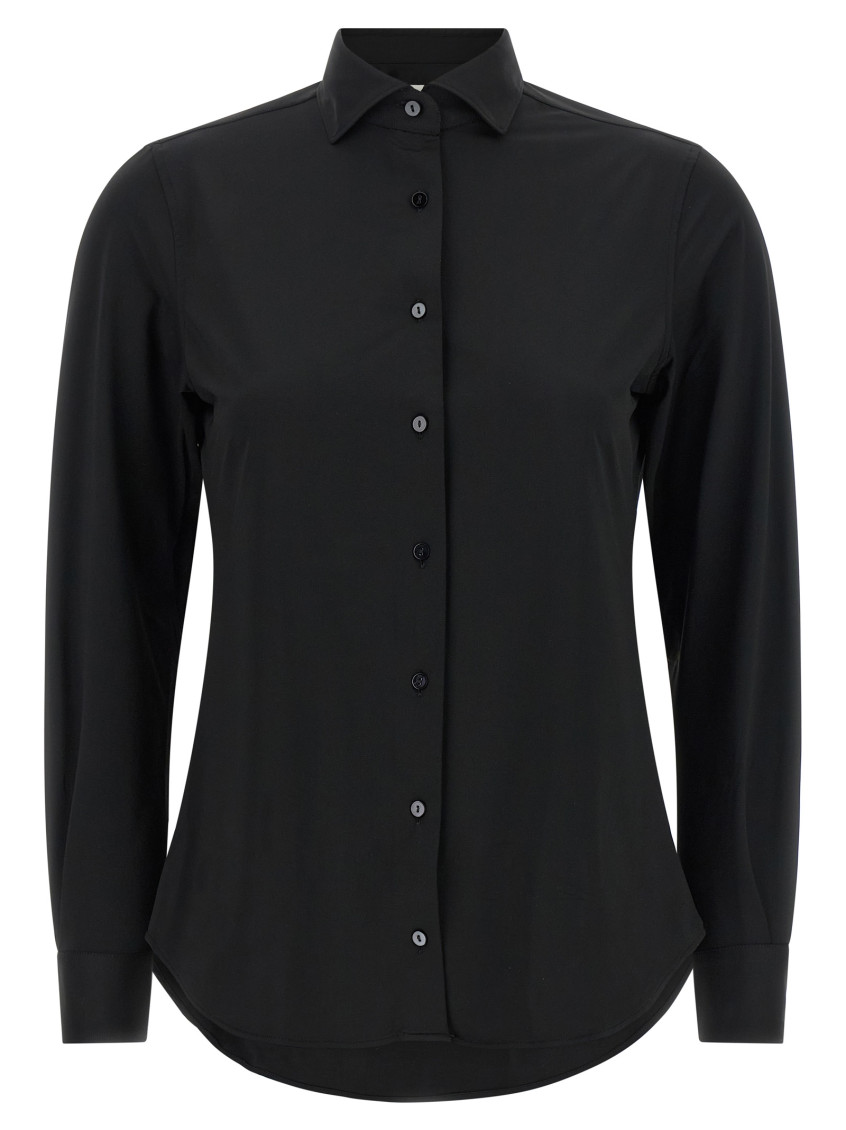 Black Slim Solid Shirt