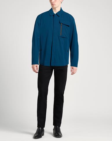 Man Jacket Blue Size L Polyester, Elastane
