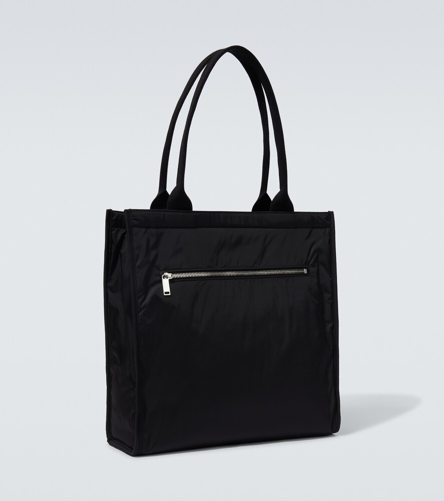 City leather-trimmed tote bag