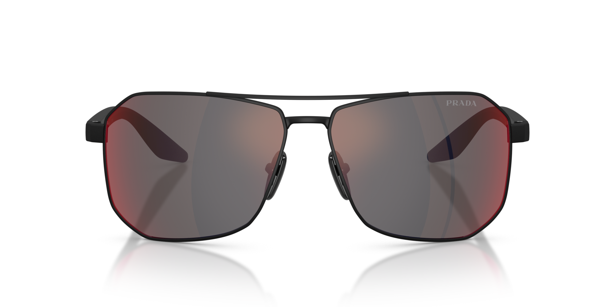 Prada Linea Rossa Man Prada Linea Rossa PS A53S DG008F Sunglasses Metal Black Grey Pilot Mirrored