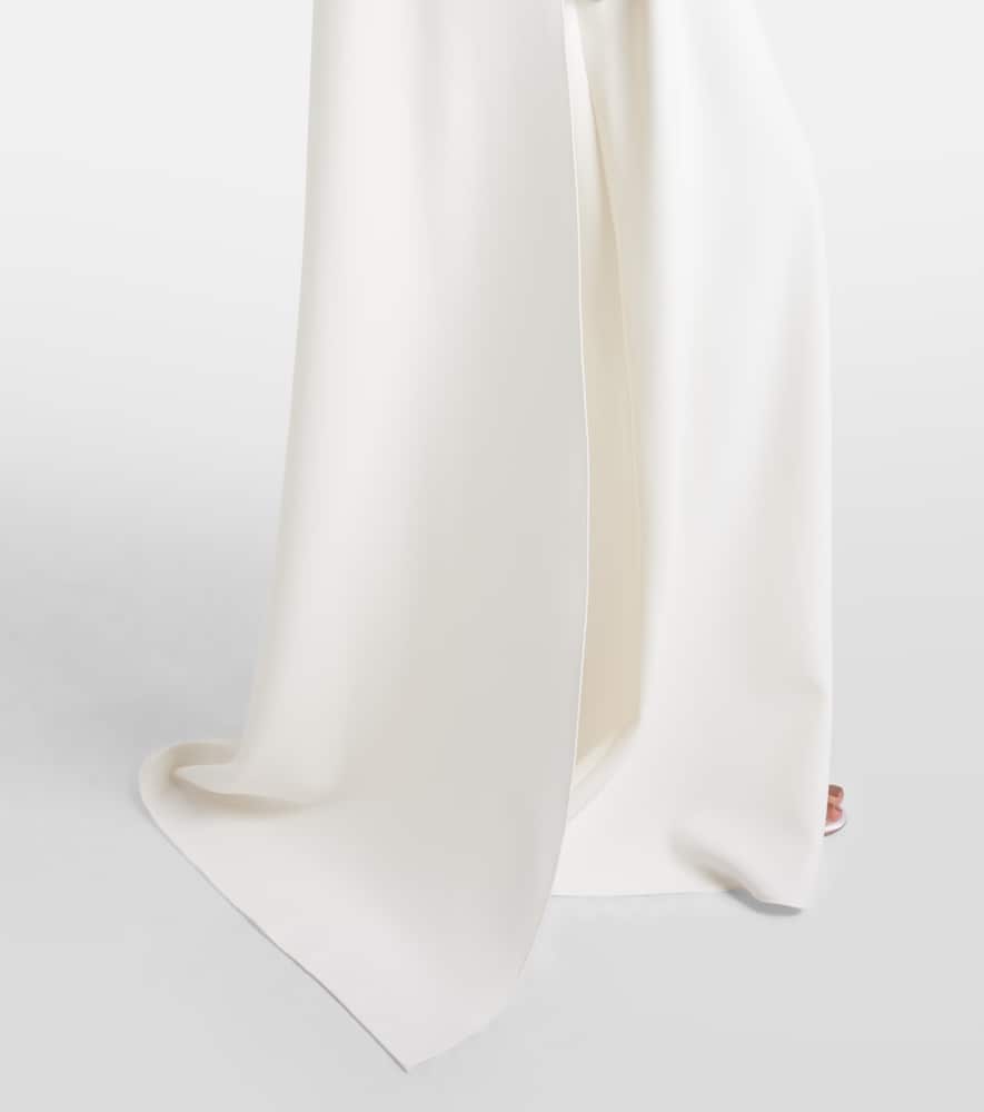 Yuna faux pearl-embellished crêpe gown